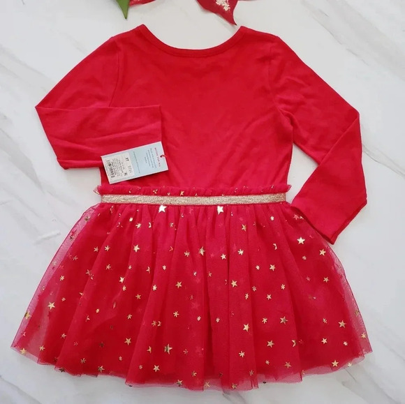Cat And Jack Red Dress Tulle Skirt Holiday 2 T - Picture 2 of 10